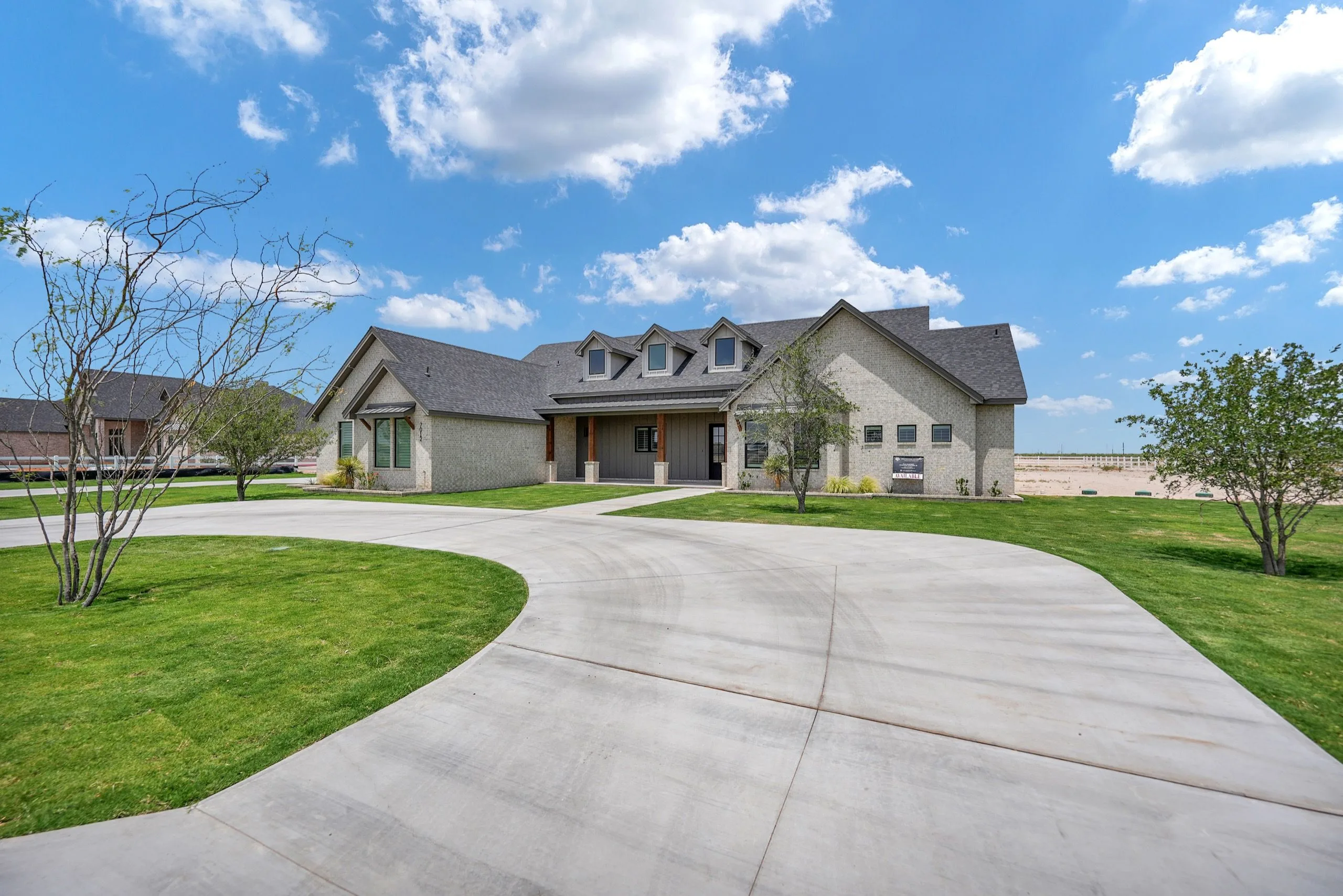 Custom home exterior built for West Texas living